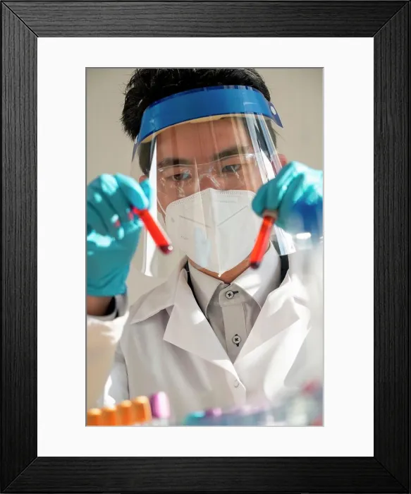 Framed Print : Laboratory technician performing blood tests in the laboratory Framed Print : Laboratory technician performing blood tests in the laboratory