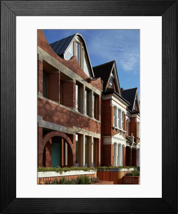 Framed Print : Facade perspective. London Brownstones, London, United Kingdom. Architect: Knox Bhavan Architects LLP, 2014 Framed Print : Facade perspective. London Brownstones, London, United Kingdom. Architect: Knox Bhavan Architects LLP, 2014