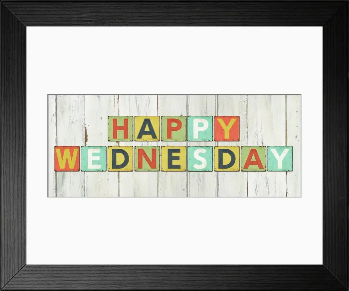 Framed Print : Bunte Blechschilder - Happy Wednesday Colorful tin signs - Happy Wednesday Copyright: xZoonar Framed Print : Bunte Blechschilder - Happy Wednesday Colorful tin signs - Happy Wednesday Copyright: xZoonar