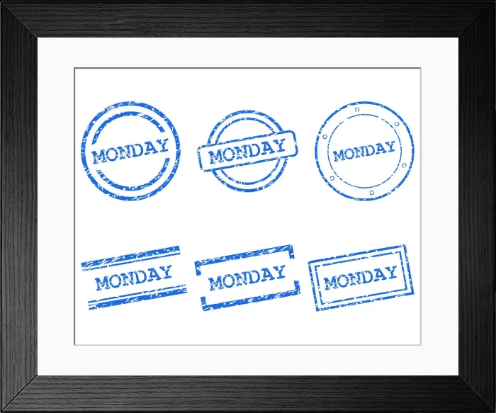 Framed Print : Monday Stempel - Monday stamps Monday Stempel - Monday stamps Copyright: xZoonar.com / RobertxBiedermannx 6271943 Framed Print : Monday Stempel - Monday stamps Monday Stempel - Monday stamps Copyright: xZoonar.com / RobertxBiedermannx 6271943