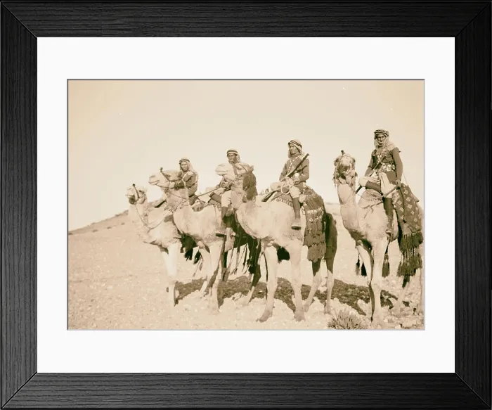 Framed Print : A tribal lunch at cavalry post at Tel-el-Meleiha Framed Print : A tribal lunch at cavalry post at Tel-el-Meleiha