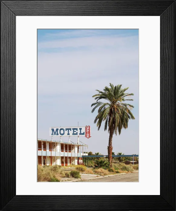 Framed Print : Abandoned motel on shore of Salton Sea, Bombay Beach, Imperial County, California, USA
