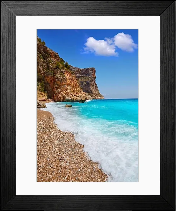 Framed Print : Cala del Moraig beach in Benitachell of Alicante at Spain Framed Print : Cala del Moraig beach in Benitachell of Alicante at Spain