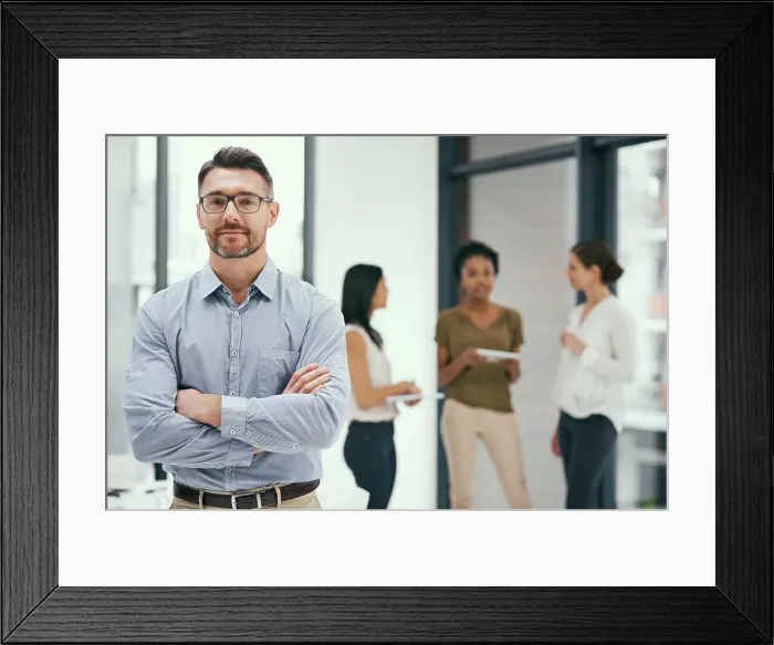 Framed Print : Businessman, portrait and confidence in office for leadership