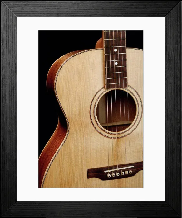 Framed Print : Acoustic guitar from the bridge up to the top of the body; United States of America Framed Print : Acoustic guitar from the bridge up to the top of the body; United States of America