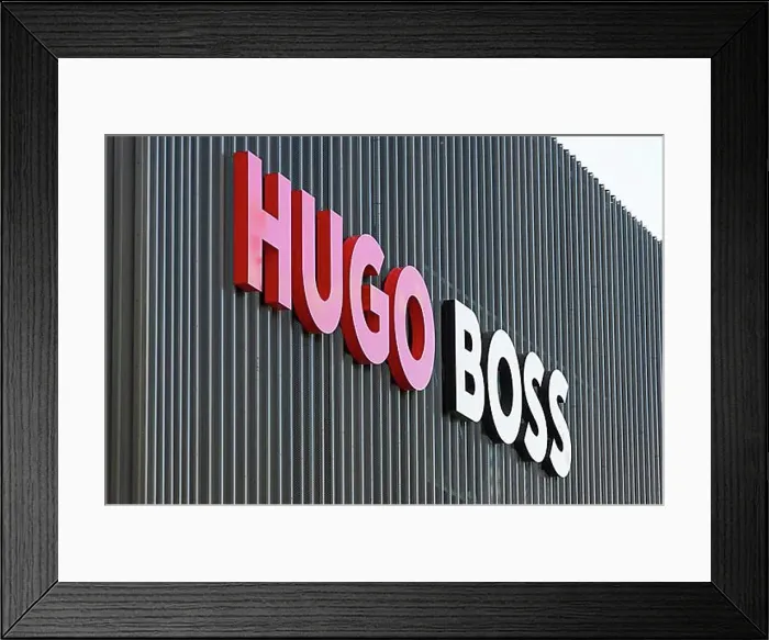 Framed Print : Logo of the fashion company Hugo Boss Framed Print : Logo of the fashion company Hugo Boss
