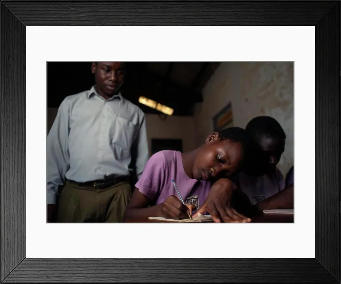 Framed Print : Uganda, Iganga, Teacher And Pupils In Intergrated Education Project For The Visually Impaired Framed Print : Uganda, Iganga, Teacher And Pupils In Intergrated Education Project For The Visually Impaired