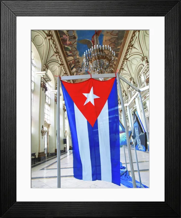 Framed Print : Havanna Vieja, old city, revolutionary museum, Cuban Flag, Cuba, Havanna