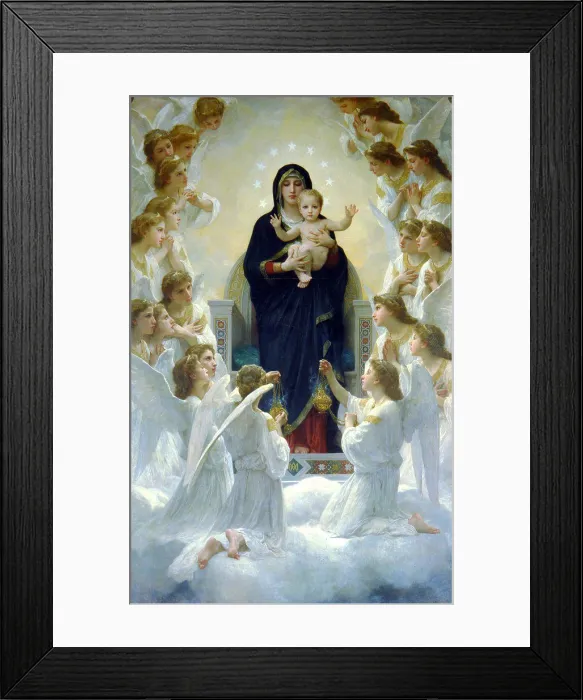 Framed Print : The Virgin with Angels, 1900. William-Adolphe Bouguereau (1825-1905) French academic painter Framed Print : The Virgin with Angels, 1900. William-Adolphe Bouguereau (1825-1905) French academic painter