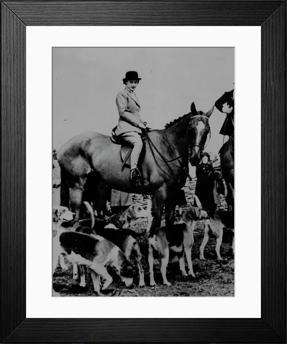 Framed Print : Princess Rides to Hounds for First Time - Princess Margaret at the meet of the Duke of Beaufort's pack during her stay Framed Print : Princess Rides to Hounds for First Time - Princess Margaret at the meet of the Duke of Beaufort's pack during her stay