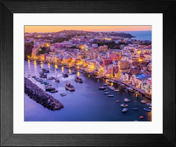 Framed Print : Harbor on Procida Island, Italy