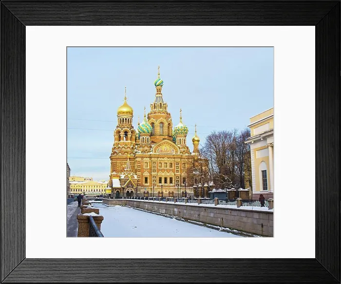 Framed Print : Church of the Savior on Spilled Blood, in winter, Saint Petersburg, Russia, Europe