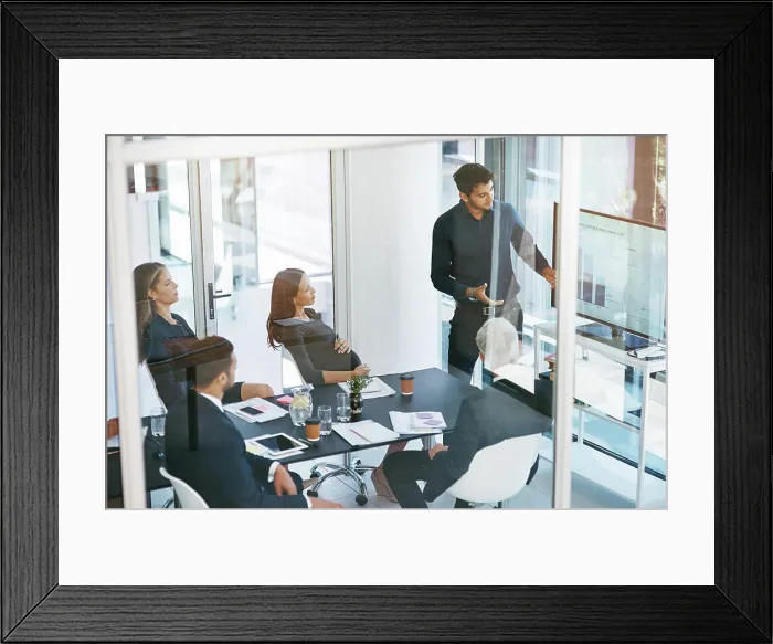 Framed Print : Business man, finance and presentation for report Framed Print : Business man, finance and presentation for report