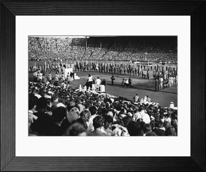 Framed Print : Olympic Games : Closing Ceremony At Wembley - A general view of the Stadium as Mr Framed Print : Olympic Games : Closing Ceremony At Wembley - A general view of the Stadium as Mr