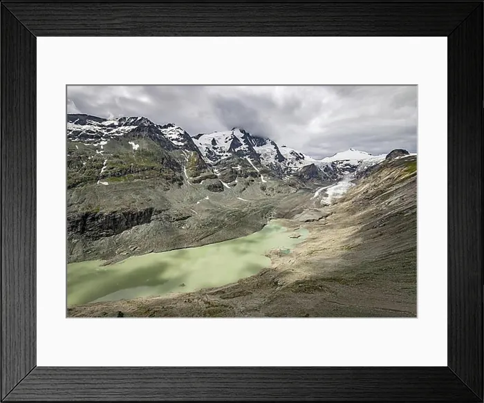 Framed Print : Grossglockner mountain and shrinking Pasterze Framed Print : Grossglockner mountain and shrinking Pasterze