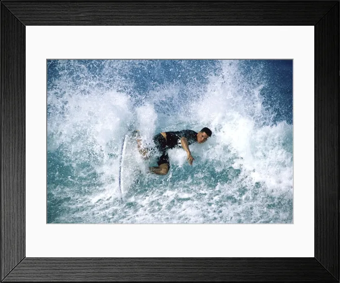Framed Print : Man surfing in the sea Framed Print : Man surfing in the sea