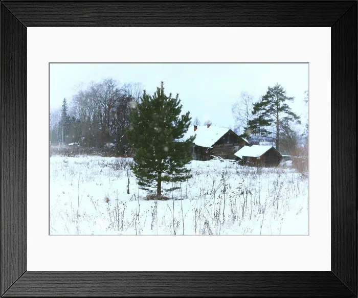 Framed Print : house in country rural Winter house in country rural in Winter