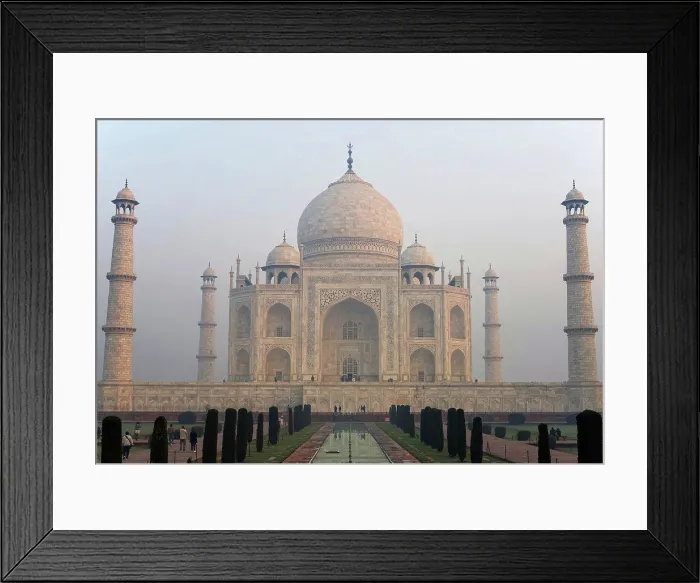 Framed Print : Taj Mahal and tourists; Agra, Uttar Pradesh, India
