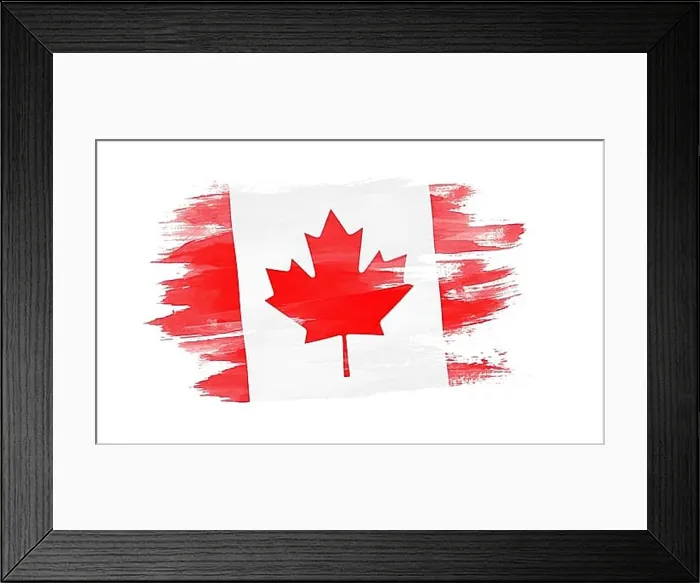Framed Print : Canada flag brush stroke, national flag on white background Framed Print : Canada flag brush stroke, national flag on white background