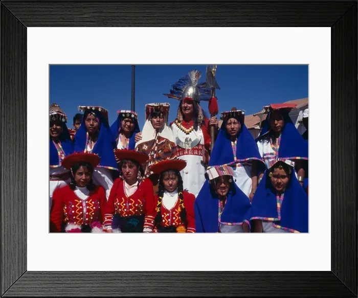 Framed Print : Peru, Cusco Department, Cusco, Male Figure In Traditional Costume At Inti Raymi