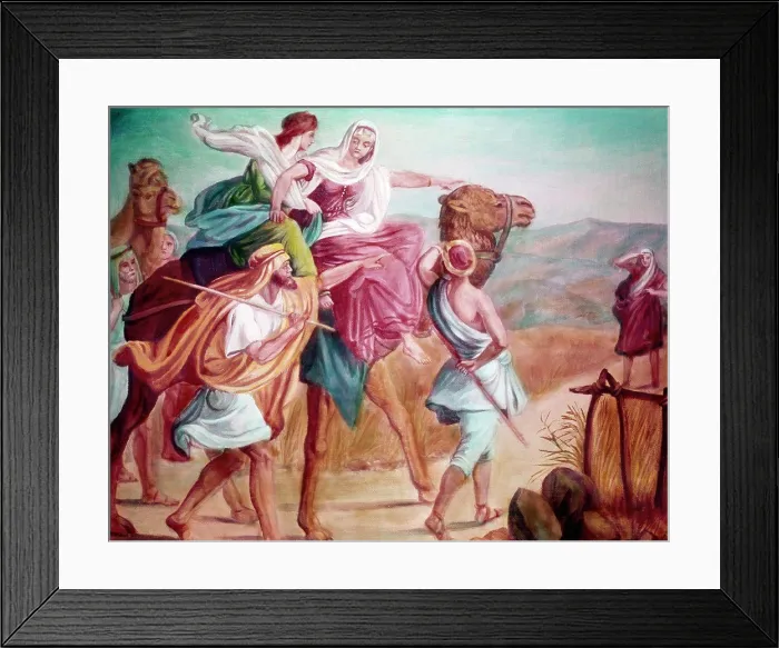 Framed Print : Rebecca Meets Isaac by the Way by Vittorio Bianchini, (1797-1880) Framed Print : Rebecca Meets Isaac by the Way by Vittorio Bianchini, (1797-1880)