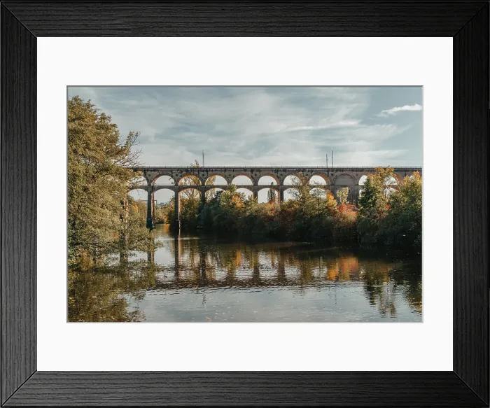Framed Print : Railway Bridge with river in Bietigheim-Bissingen