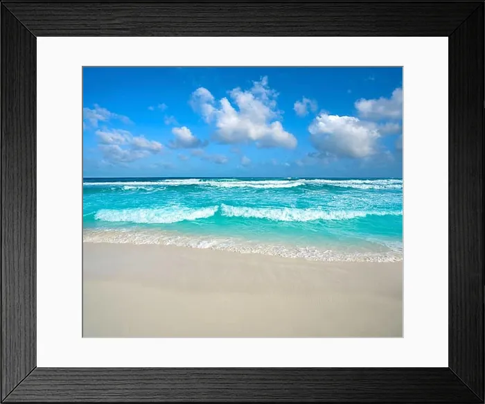 Framed Print : Cancun Delfines Beach at Hotel Zone of Mexico