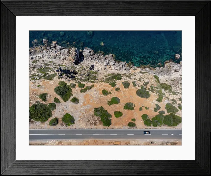 Framed Print : cars in birds eye view on Carretera Militar cars in birds eye view on Carretera Militar Framed Print : cars in birds eye view on Carretera Militar cars in birds eye view on Carretera Militar