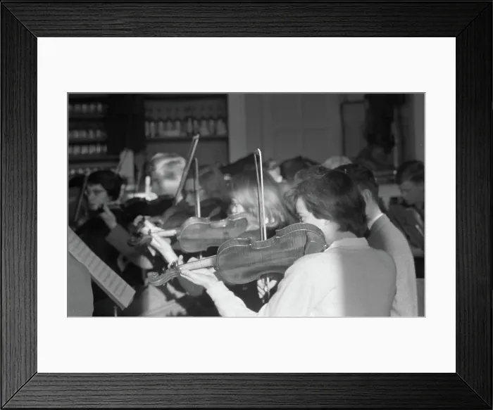 Framed Print : Anefo photo collection. The first rehearsal of the Dutch student orchestra led by Jan Brussen. January 6, 1960. Bergen Framed Print : Anefo photo collection. The first rehearsal of the Dutch student orchestra led by Jan Brussen. January 6, 1960. Bergen