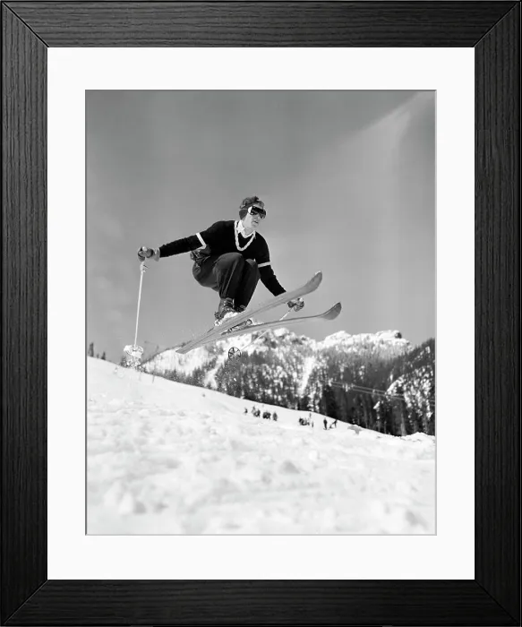 Framed Print : Skier jumping over slope Framed Print : Skier jumping over slope