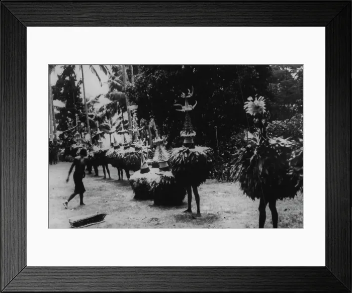 Framed Print : New Guinea Duk Duk Dance at Kokopo, New Britain. August 18, 1942