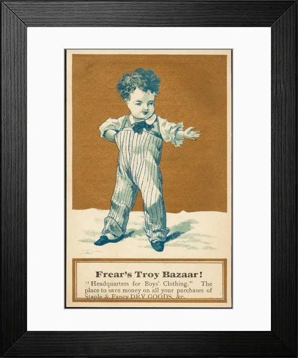 Framed Print : Frear's Troy Bazaar! 'Headquarters for boy's clothing Framed Print : Frear's Troy Bazaar! 'Headquarters for boy's clothing