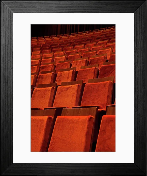 Framed Print : Detail of seats in a theater Framed Print : Detail of seats in a theater