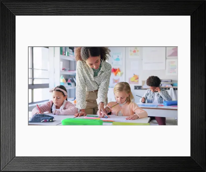 Framed Print : Help, teacher and woman with education Framed Print : Help, teacher and woman with education