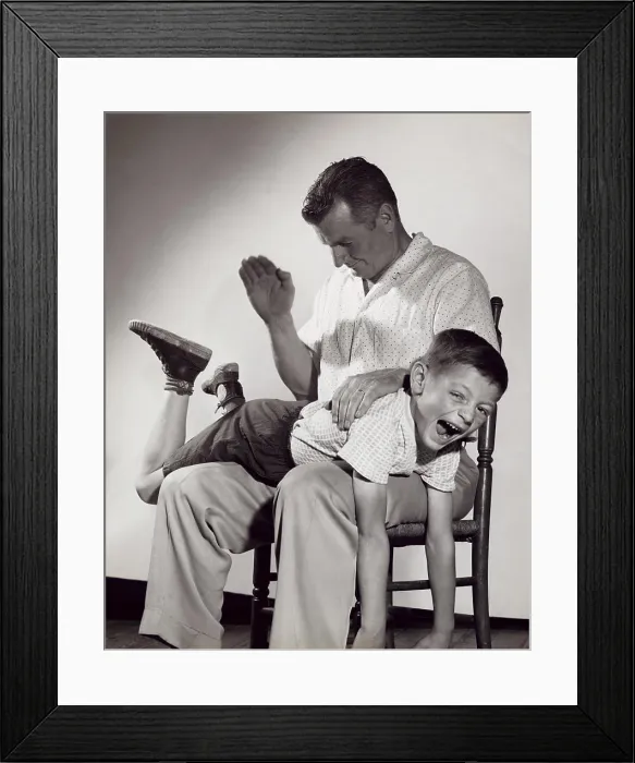 Framed Print : Father spanking his son Framed Print : Father spanking his son