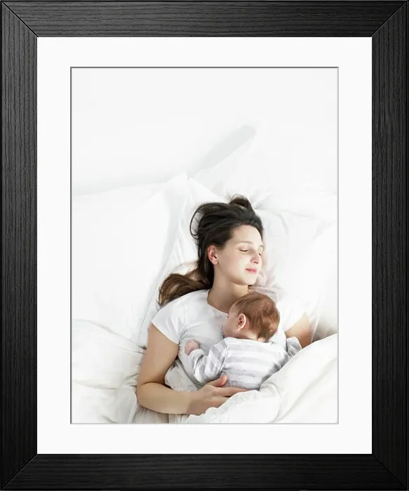 Framed Print : sleeping mother and baby
