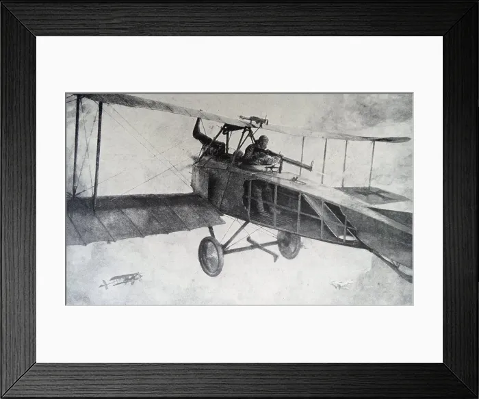 Framed Print : German aircraft gunner during world war one 1916