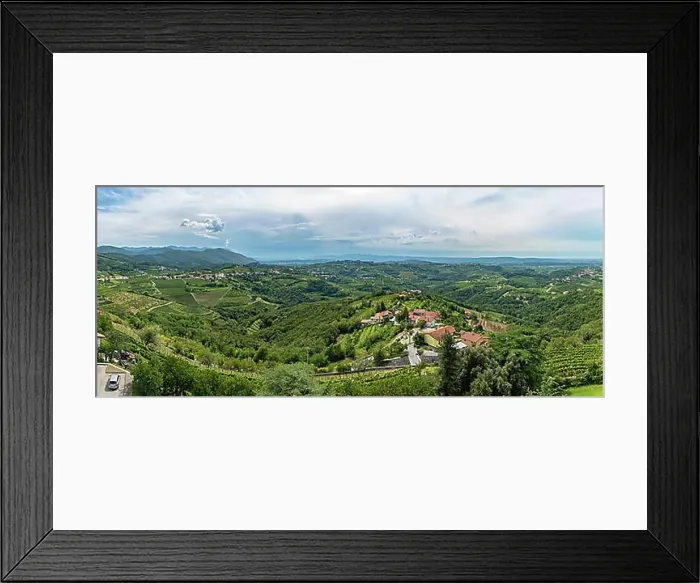 Framed Print : A panorama picture of the vineyards and landscape of Gorika Brda Framed Print : A panorama picture of the vineyards and landscape of Gorika Brda