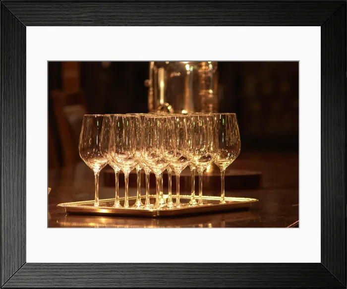 Framed Print : Wine tasting glasses standing on a silver tray in a tasting room Ulriksdal Wardshus Restaurant Framed Print : Wine tasting glasses standing on a silver tray in a tasting room Ulriksdal Wardshus Restaurant