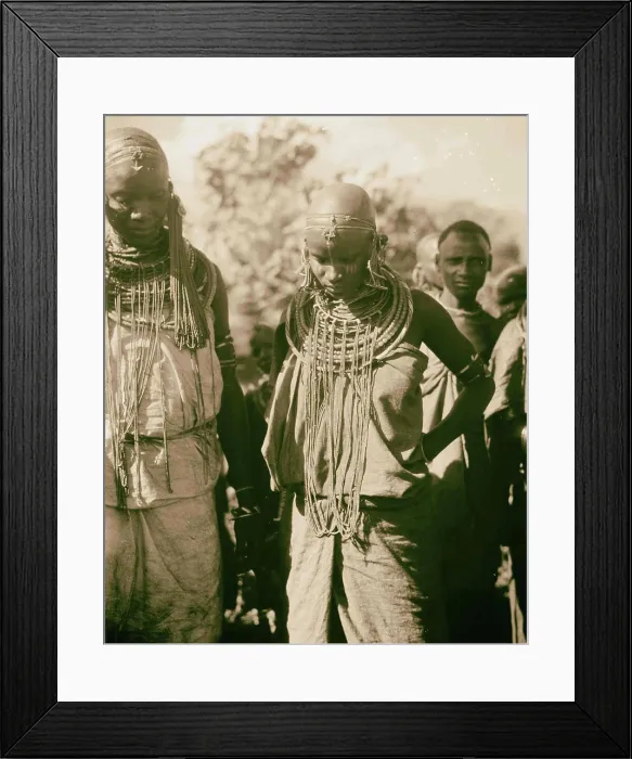 Framed Print : Tanganyika. Arusha. Warusha women with trinkets and ornaments, close up. 1936, Tanzania, Arusha Framed Print : Tanganyika. Arusha. Warusha women with trinkets and ornaments, close up. 1936, Tanzania, Arusha