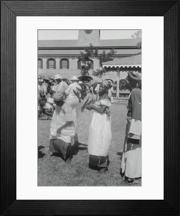 Framed Print : Travel photos Haiti. Event Square. View with dancing and singing women Framed Print : Travel photos Haiti. Event Square. View with dancing and singing women