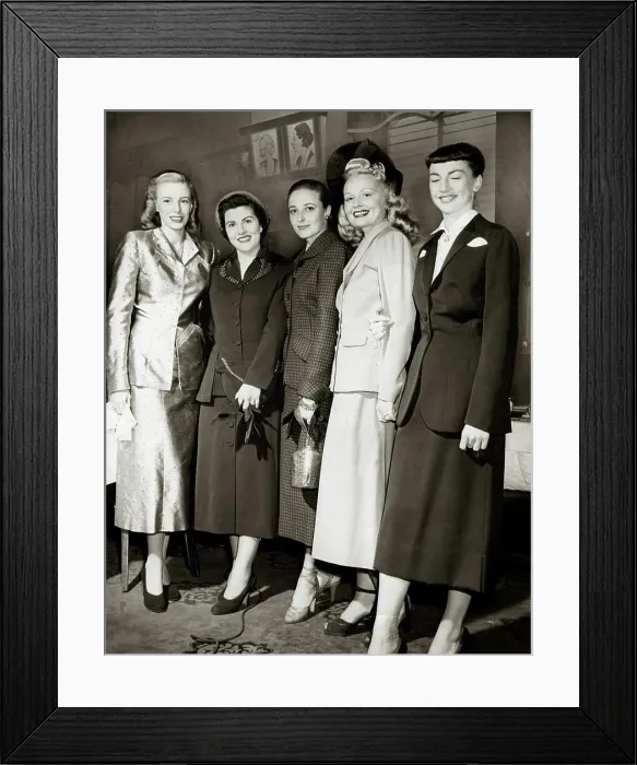 Framed Print : Group of fashion model posing in elegant clothing Framed Print : Group of fashion model posing in elegant clothing