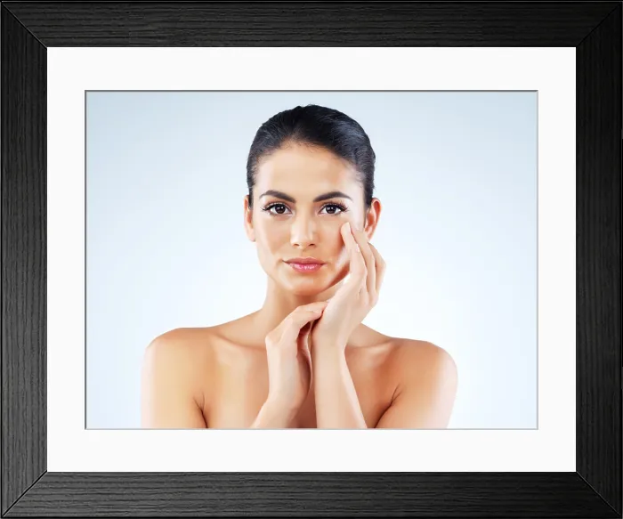 Framed Print : Woman, skincare and beauty in portrait