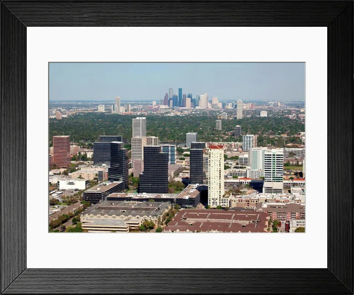 Framed Print : Aerial of the Uptown area with Downtown in the distance Framed Print : Aerial of the Uptown area with Downtown in the distance