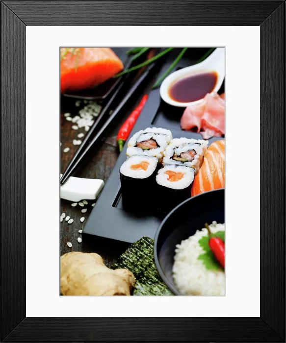 Framed Print : sushi rolls with sushi ingredients Framed Print : sushi rolls with sushi ingredients