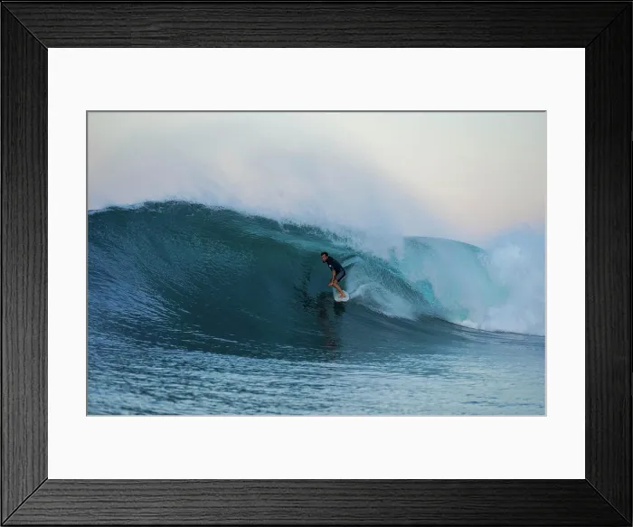 Framed Print : Surfing, surfer on breakwaters, Indonesia Framed Print : Surfing, surfer on breakwaters, Indonesia