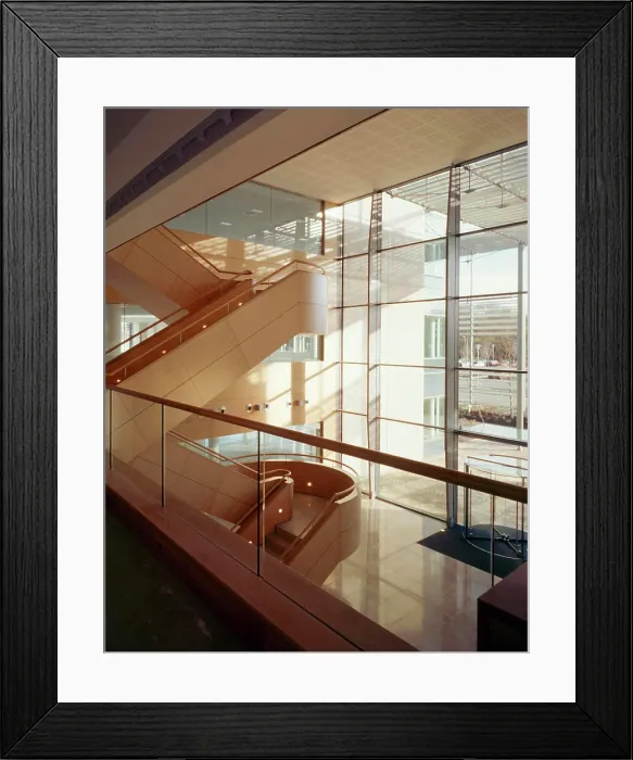 Framed Print : uxbridge business park phase one atrium at 1st floor walkway
