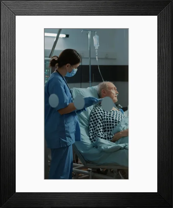 Framed Print : Multi ethnic medical staff talking about treating patient Framed Print : Multi ethnic medical staff talking about treating patient