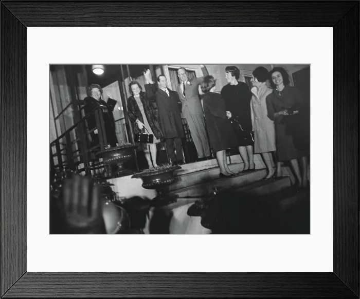 Framed Print : Anefo photo collection. Princess Irene and Prince Don Carlos on the plates and family. February 8, 1964