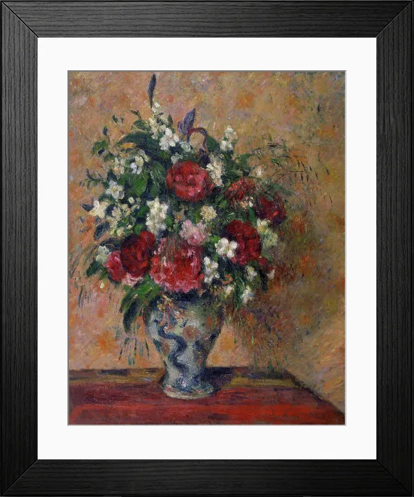 Framed Print : Still life with peonies and mock orange by Pissarro Framed Print : Still life with peonies and mock orange by Pissarro